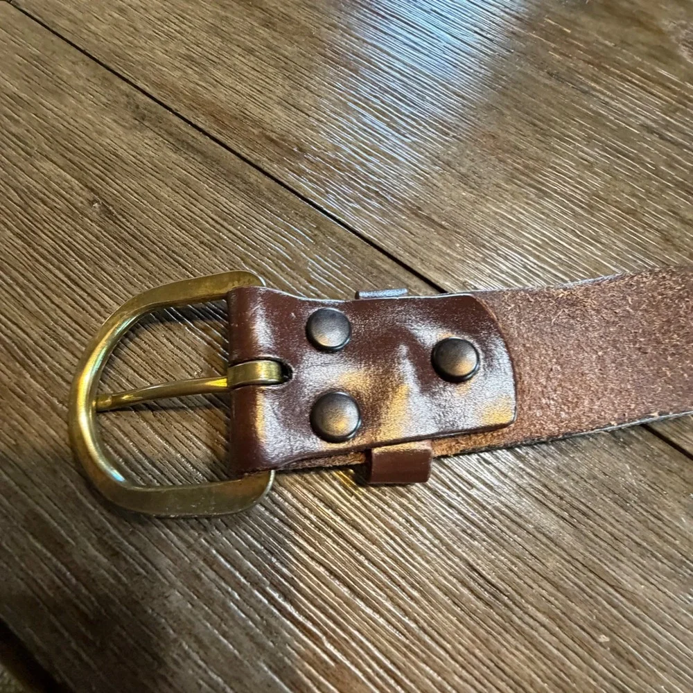 Mens Brown Tooled Genuine Leather Western Eagle Belt Size 44 KM627 Mexico